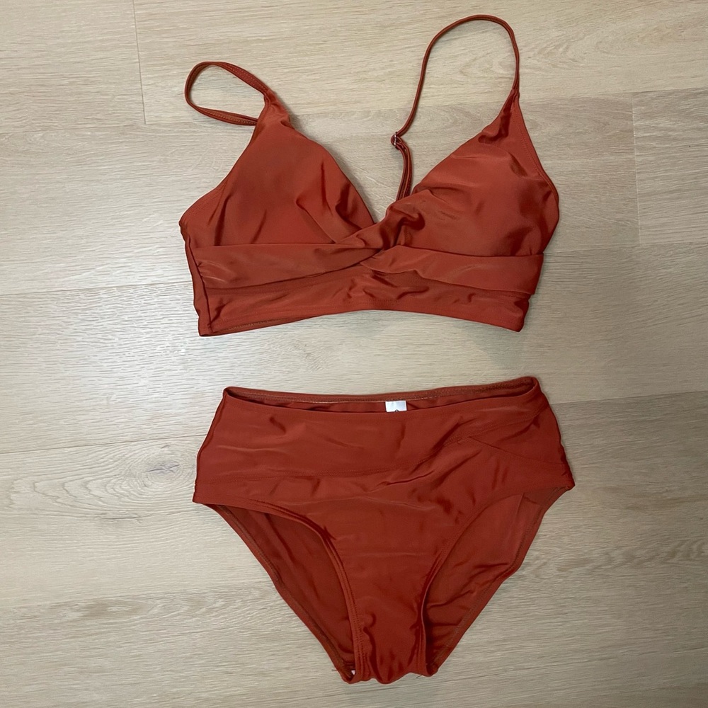 fabiurt | burnt orange high waisted bikini from amazon